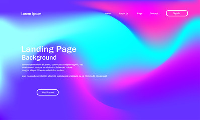 Wall Mural - gradient shapes composition landing page background with wavy geometric style vector