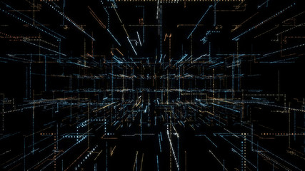 Wall Mural - 3D Smart digital binary code with futuristic smart technology connection network concept .