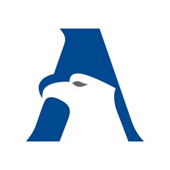 Poster - eagle head vector logo. letter A