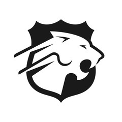 Wall Mural - phanter vector logo. shield icon.