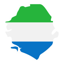 Map Of Sierra Leone - Flag