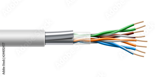 Cuadros en Lienzo Twisted pair cable with fiol shield structure