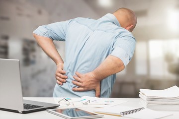 Sticker - Back pain in office back pain office low massage ache