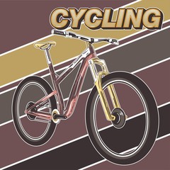 Bicycle advertising poster color modern sport health - Vector