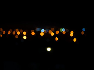 Blur focused urban abstract texture bokeh city lights & traffic jams in London