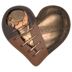 render of 3d steampunk styled heart