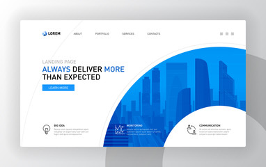 Wall Mural - Landing page template for business