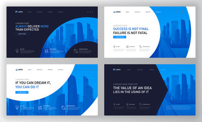 Wall Mural - landing pages templates set for business