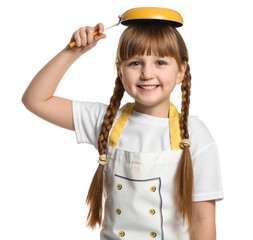 Sticker - Cute little chef on white background