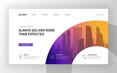 Wall Mural - landing page template for business
