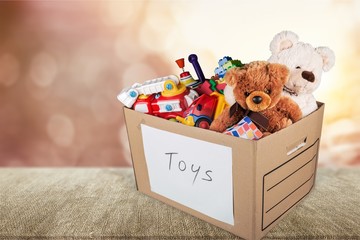 Canvas Print - Box Full of Toys and Bears