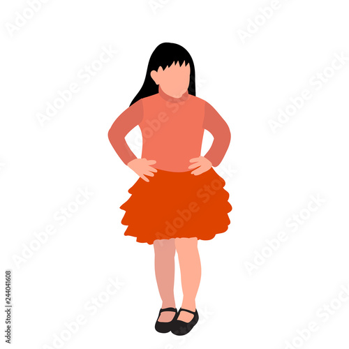 Fotografía vector, on white background, faceless child, girl