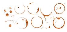 Coffee Stain Rings Isolated On White Background