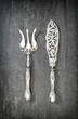 Vintage silver cutlery Kitchen utensils knife fork