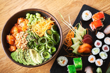 Wall Mural - Close-up a of a poke bowl