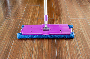 mop on the floor close up