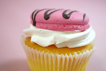 Wall Mural - Delicious cakes on wooden background.Sweet dessert for coffee.