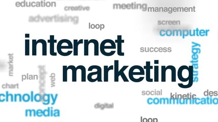 Wall Mural - internet marketing animated word cloud. kinetic typography.