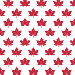 Wall Mural - pattern with red maple leaves