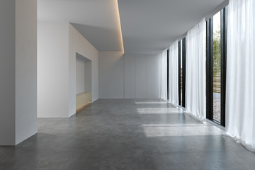 Sticker - Interior empty room 3D rendering