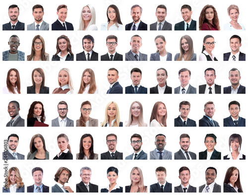 Fotomural  portraits of successful employees isolated on a white