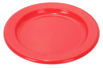 Wall Mural - Simple plastic empty red plate