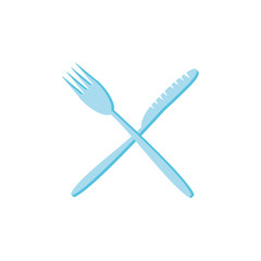 Canvas Print - fork with knife crossed isolated icon