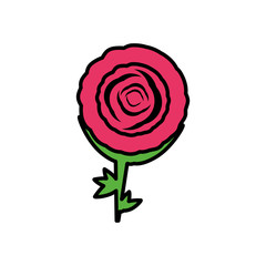 Sticker - rose flower isolated icon