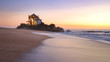 © Aldrin - Landscape over the beach of miramar with view to chapel of senhor da Pedra at blue hour
