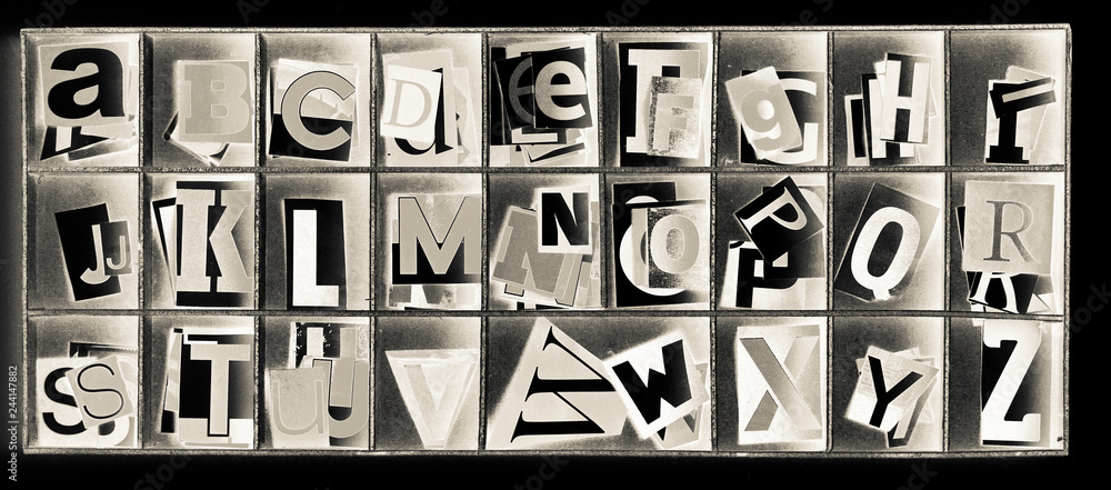 paper letters in a box Solarized Stock Photo | Adobe Stock