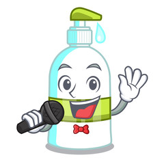 Sticker - Singing liquid soap isolated with on mascot