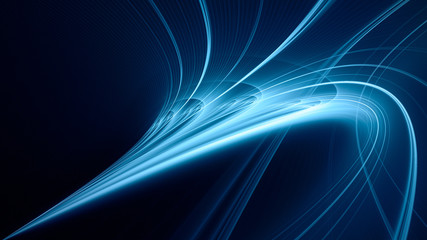Wall Mural - abstract blue background element on black. fractal graphics. three-dimensional composition of glowin