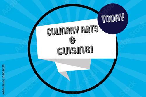 Handwriting text Culinary Arts And Cuisine. Concept meaning