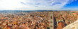 Panorama view from the Cathedral of Santa Maria del Fiore on Florence and Giotto's Campanile Bell Tower