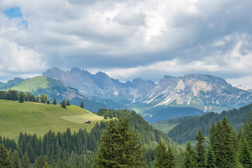 Wall Mural - view of a mountain range in the dolomites in italy