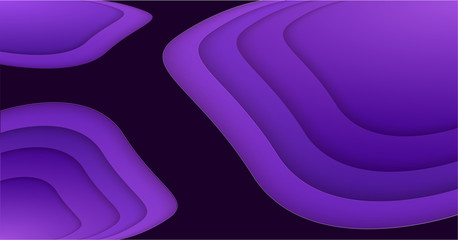 Aufkleber - Abstract vector background in trendy ultra violet color scheme. Multi layers papercut illustration