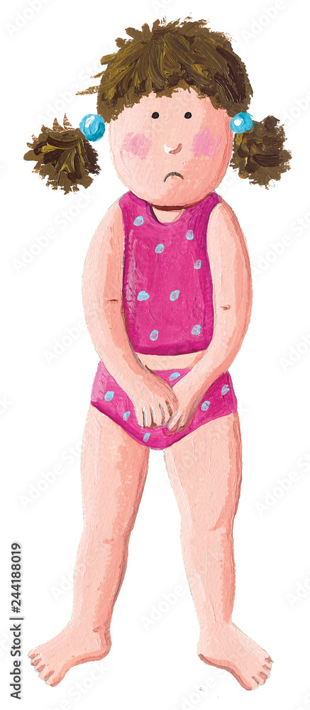 girl pissing little Little girl need a pee. Isolated on white background の Stock イラスト | Adobe Stock