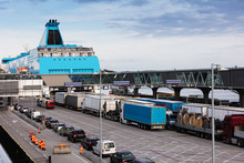 Loading Cars On Sea Ferry