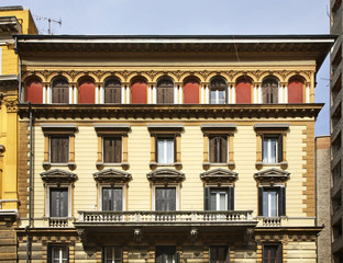 Fragment of old house at historical district of Rijeka. Croatia