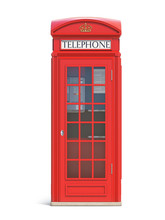 Red Phone Booth. London, British And English Symbol.