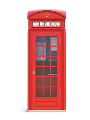 Wall Mural - Red phone booth. London, british and english symbol.