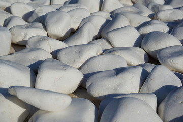 Detail of white stones in Oia, Santorini