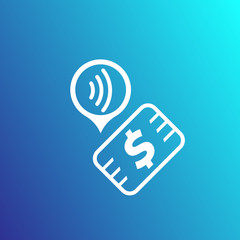 Sticker - Contactless payment with card, wireless pay, vector icon