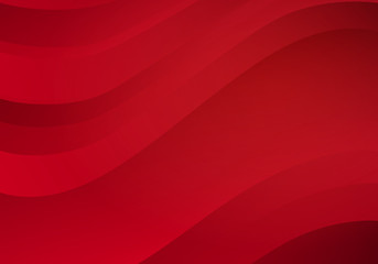 Fototapete - Abstract Red Background with Waves. Vector Minimal Banner