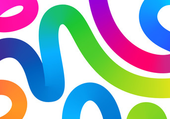 Fototapete - Bright Vector Background with Colorful Abstract Lines. Vibrant Illustration for Banners, Cards and Posters