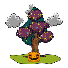 Sticker - Halloween pumpkin cartoon