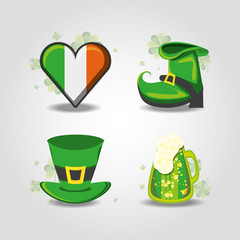 Wall Mural - set icons of st patrick day