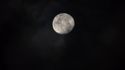 Wall Mural - Full moon at night with clouds floating through