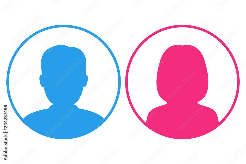 Set of male and female icons. Vector. Stock Vector | Adobe Stock