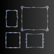 © YULIIA - set of decorative vintage frames. Hand-drawn vector illustration on dark gray background